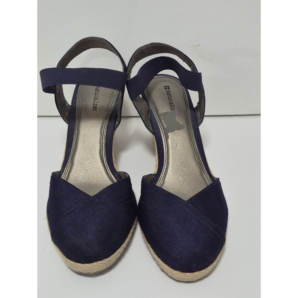 Naturalizer Espadrille Wedge Shoes Women's 10 Medium Blue Slingback Preppy